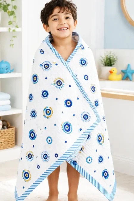 Arth-wali Handblock Evil Eye Grace Waffle Kids Towel