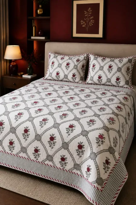 Arth-wali Handblock Gulnaar Medallion Elegance Dohar